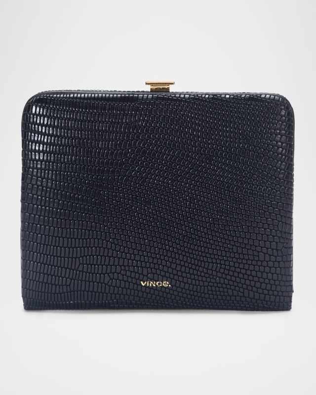 Frame Lizard-Effect Leather Wallet
